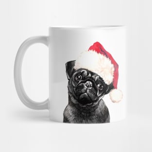 Christmas Black Pug Mug